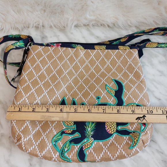 Vera Bradley Women's Straw Woven Crab Pattern Crossbody Bag - Picture 7 of 10